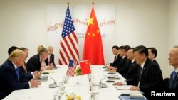 2019年6月29日,美国总统特朗普和中国国家主席习近平在G20领导人日本大阪峰会期间举行双边会晤。