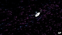 旅行者一号宇宙探测器示意图 (美国航空航天局资料图片)