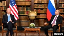 美国总统拜登和俄罗斯总统普京在瑞士日内瓦的拉格兰奇别墅(Villa La Grange)参加美俄首脑峰会。(2021年6月16日)