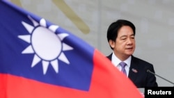 台湾总统赖清德发表双十演说。(2024年10月10日)