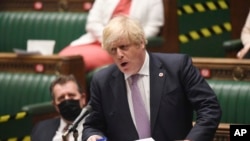 英国首相约翰逊在议会下院接受质询(2021年7月7日)