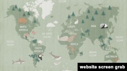 H&M销售的印有世界地图的帆布地毯(图片来自公司网站)