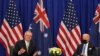 澳大利亚总理莫里森(Scott Morrison, 左)在纽约与美国总统拜登会谈(路透社)