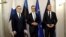 Прем'єр-міністр Естонії Крістен Міхал, президент Фінляндії Александер Стубб і генеральний секретар НАТО Марк Рютте на саміті країн НАТО Балтійського моря в президентському палаці в Гельсінкі, Фінляндія, 14 січня 2025 р. (Фото: Antti Aimo-Koivisto / LEHTIKUVA / AFP)