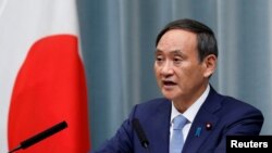 日本首相菅义伟 (资料照:2019年9月11日,当时还是日本内阁官房长的官菅义伟在记者会上讲话。