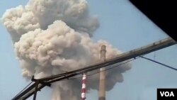 Caption: 2019年7月19日,中国河南三门峡义马气化厂发生严重爆炸事故。(微博图片)